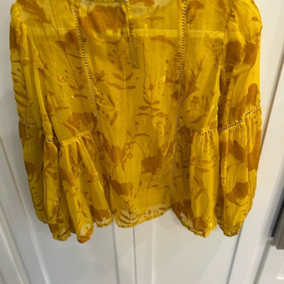 Anthropologie Velvet Top Women Size 2 Meadow Rue Blouse Crushed Flowy Floral - Picture 5 of 6